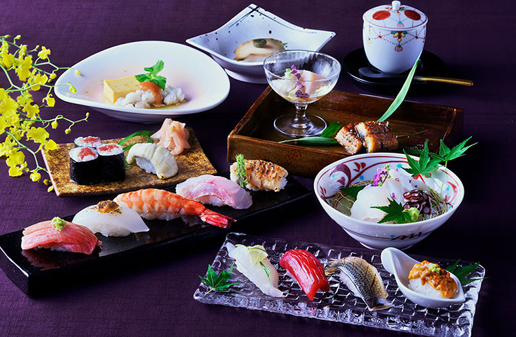贅を凝らした寿司ディナーコース「松翠」